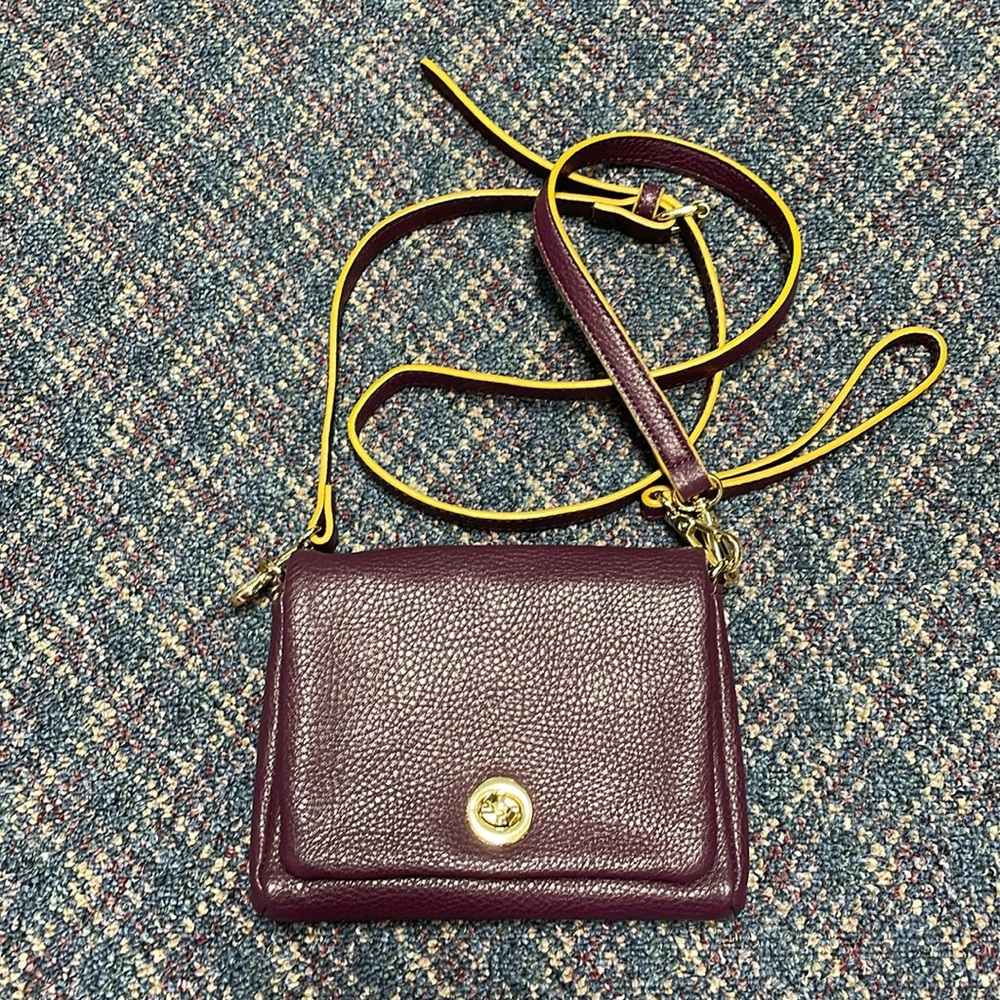 Good condition Charming Charlie Eggplant Purple Flat Crossbody/Wristlet Purse